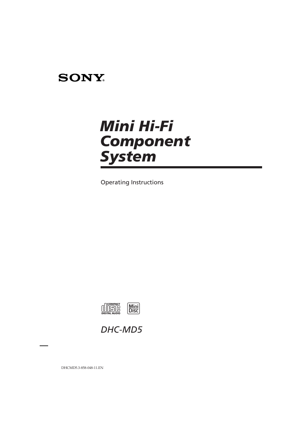 Sony DHC-MD5 User Manual | 46 pages