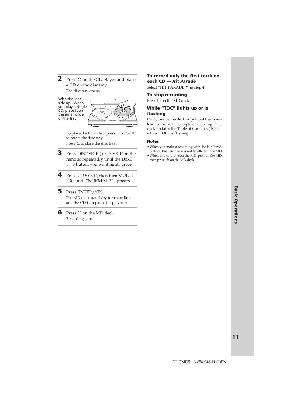 Sony DHC-MD5 User Manual | Page 11 / 46