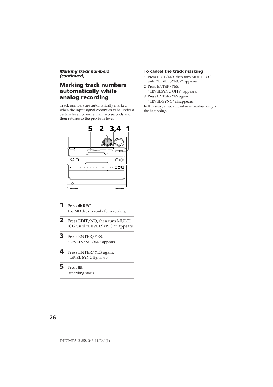 Sony DHC-MD5 User Manual | Page 26 / 46