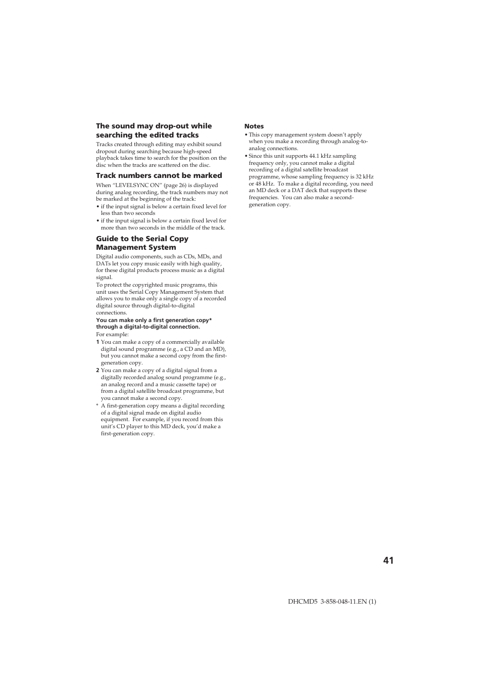 Sony DHC-MD5 User Manual | Page 41 / 46