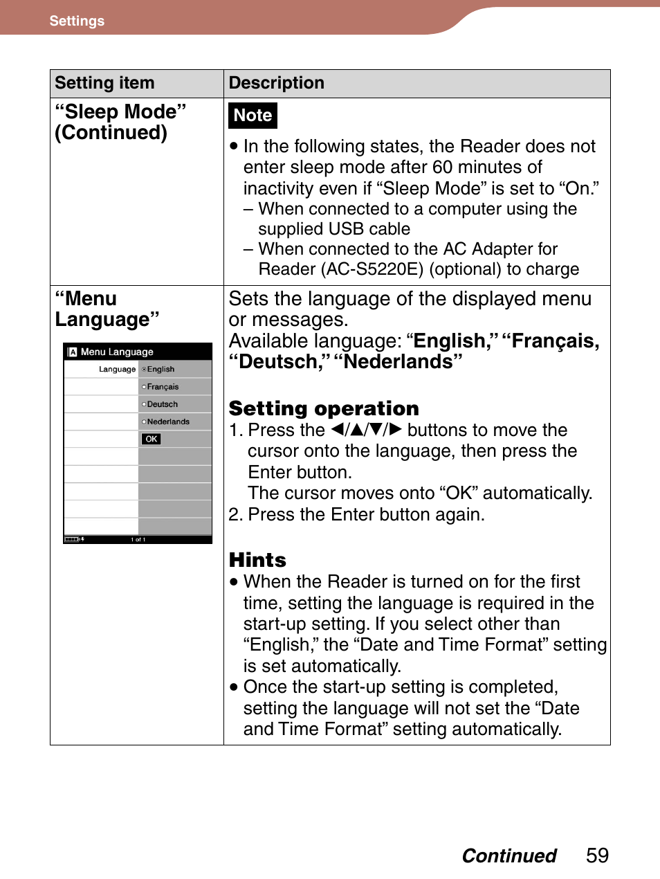 Sony Reader 4-151-151-13(1) User Manual | Page 59 / 92