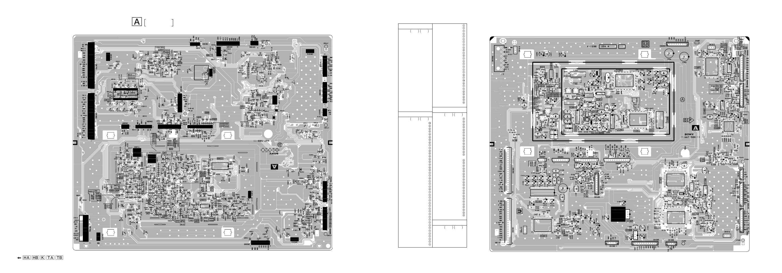 Ò (ha) (hb) (k), A board semiconductor location | Sony KL-W9000 User Manual | Page 44 / 88