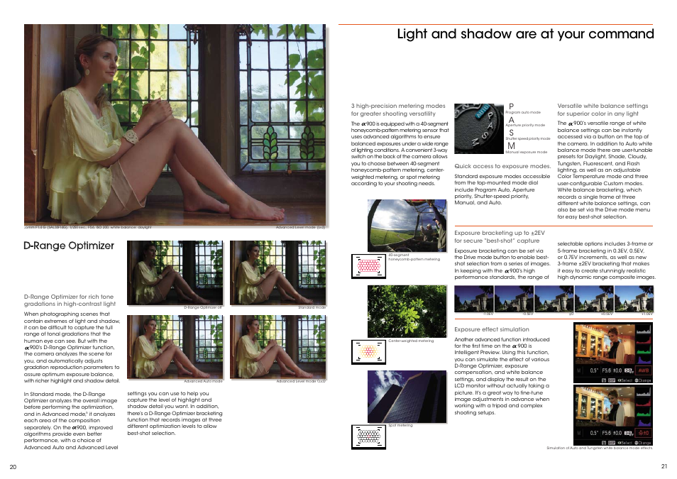 Light and shadow are at your command, Pa s | Sony Alpha CA649W User Manual | Page 11 / 16