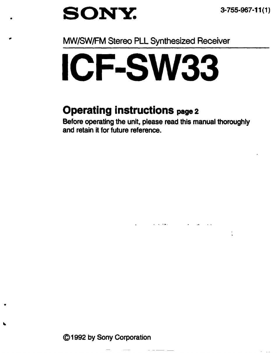 Sony 3-755-967-11(1) User Manual | 25 pages