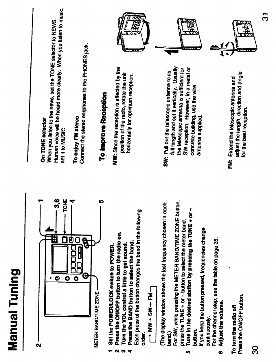 To improve reception, Manual tuning | Sony 3-755-967-11(1) User Manual | Page 16 / 25