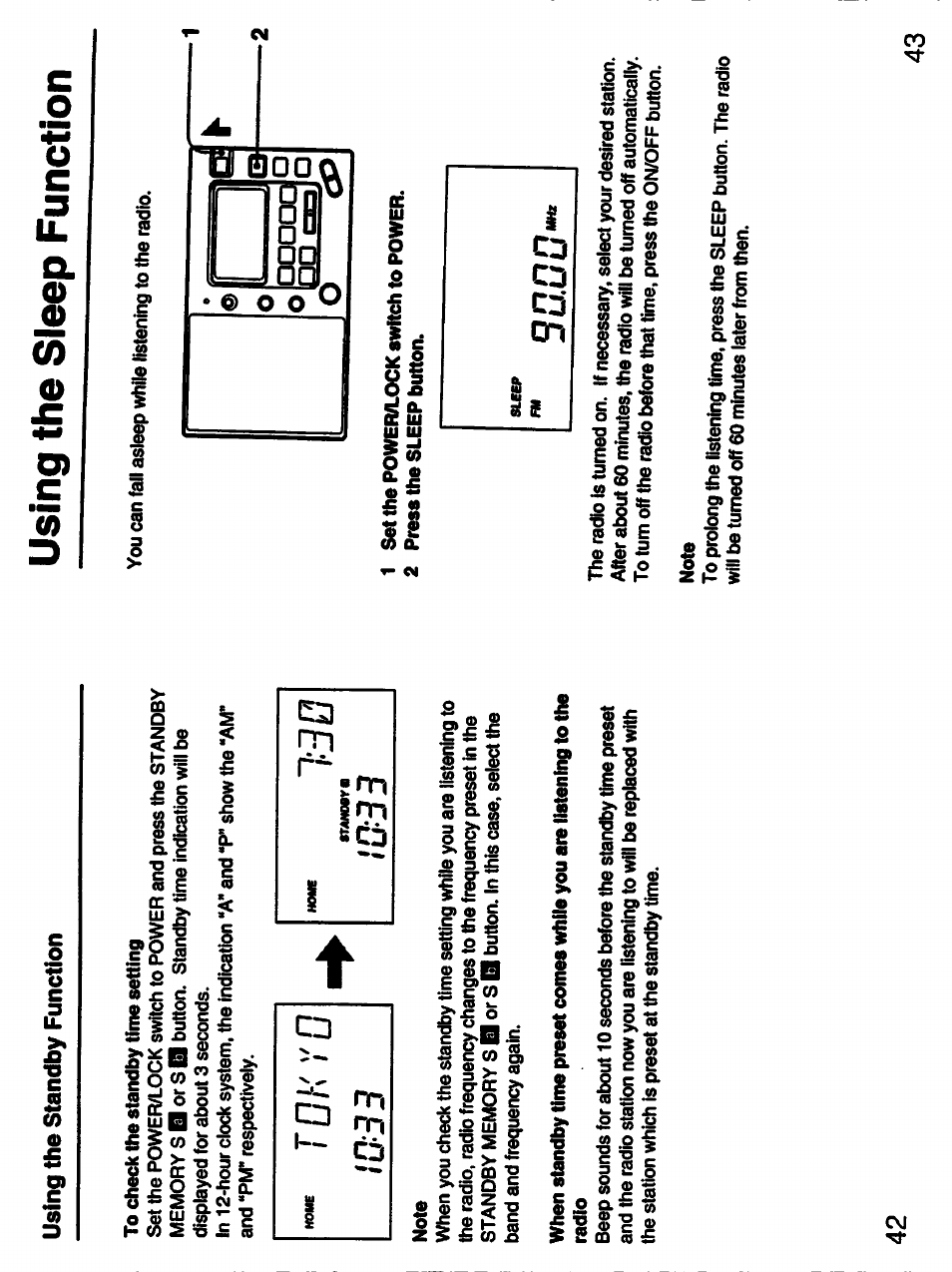 Using the sleep function, Home, Sleep | Sony 3-755-967-11(1) User Manual | Page 22 / 25