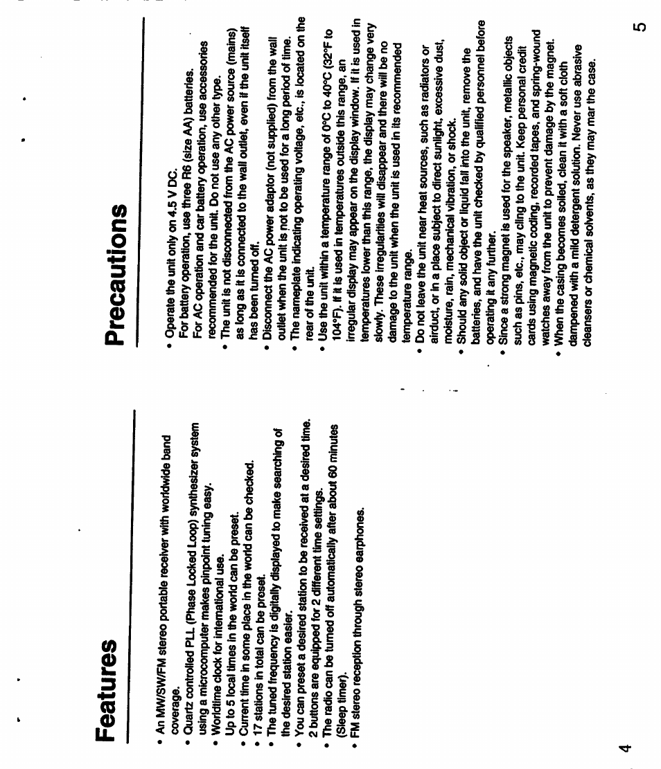Features, Precautions | Sony 3-755-967-11(1) User Manual | Page 3 / 25
