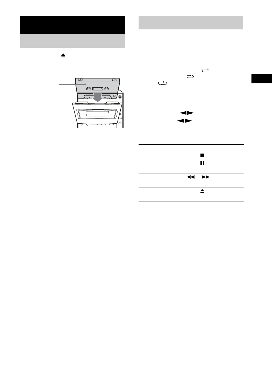 Tape – play, Loading a tape, Playing a tape | Loading a tape playing a tape | Sony Model CMT-CPX1 User Manual | Page 11 / 28