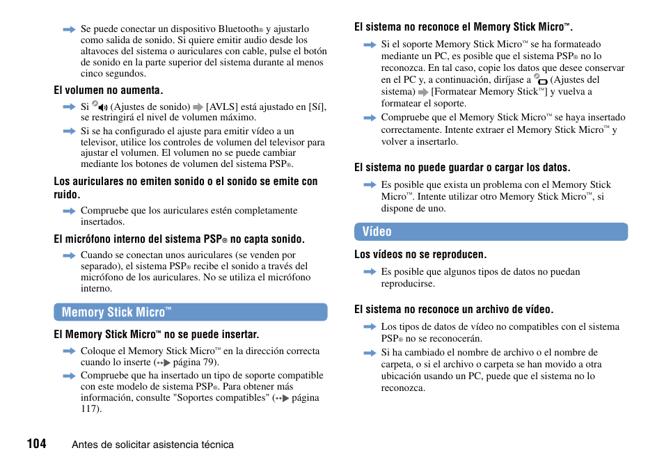 Vídeo | Sony PSP Go PSP-N1001 User Manual | Page 104 / 123