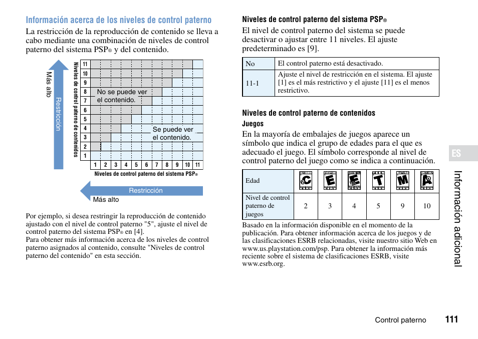 Inf or mación ·adicional | Sony PSP Go PSP-N1001 User Manual | Page 111 / 123