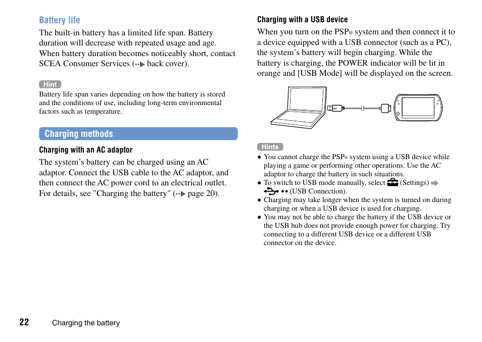 Sony PSP Go PSP-N1001 User Manual | Page 22 / 123