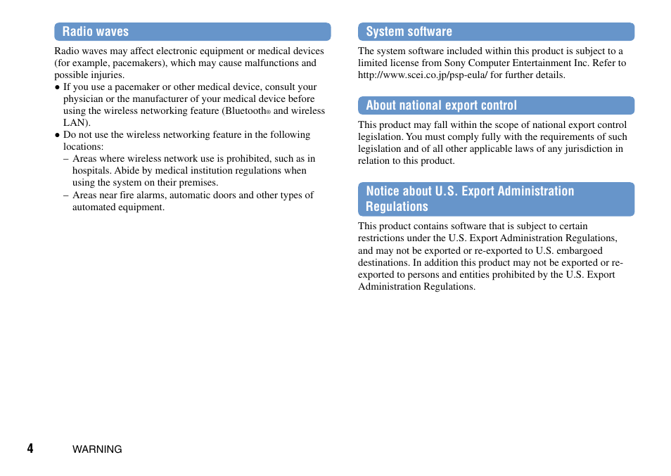 Sony PSP Go PSP-N1001 User Manual | Page 4 / 123