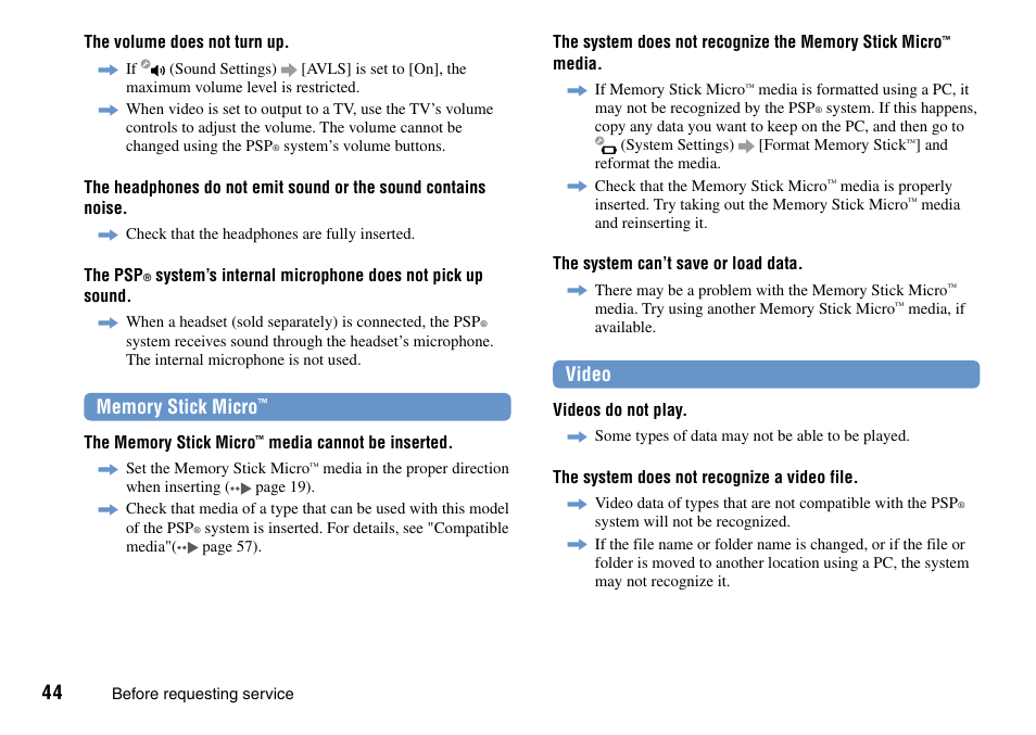 Video | Sony PSP Go PSP-N1001 User Manual | Page 44 / 123