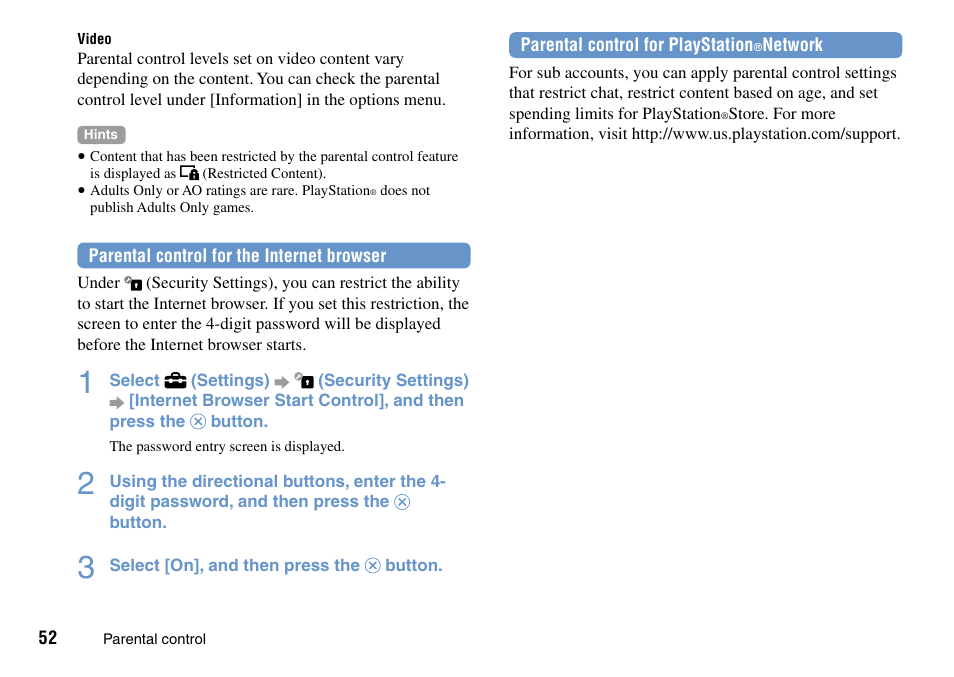 Sony PSP Go PSP-N1001 User Manual | Page 52 / 123