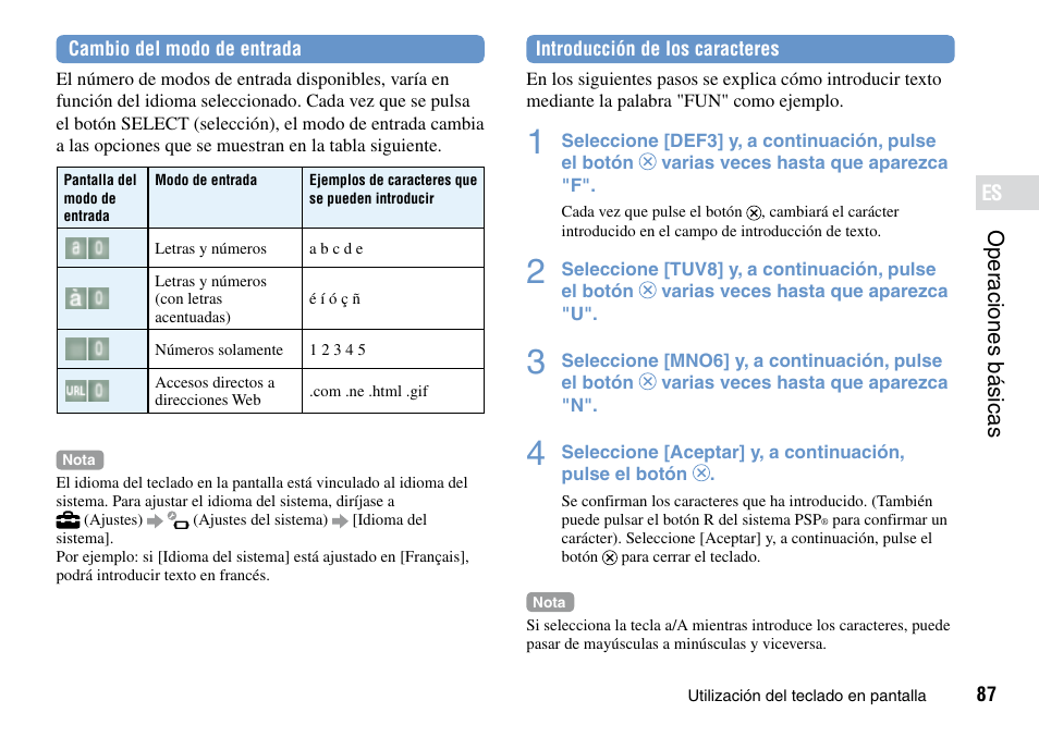 Oper aciones ·básicas | Sony PSP Go PSP-N1001 User Manual | Page 87 / 123