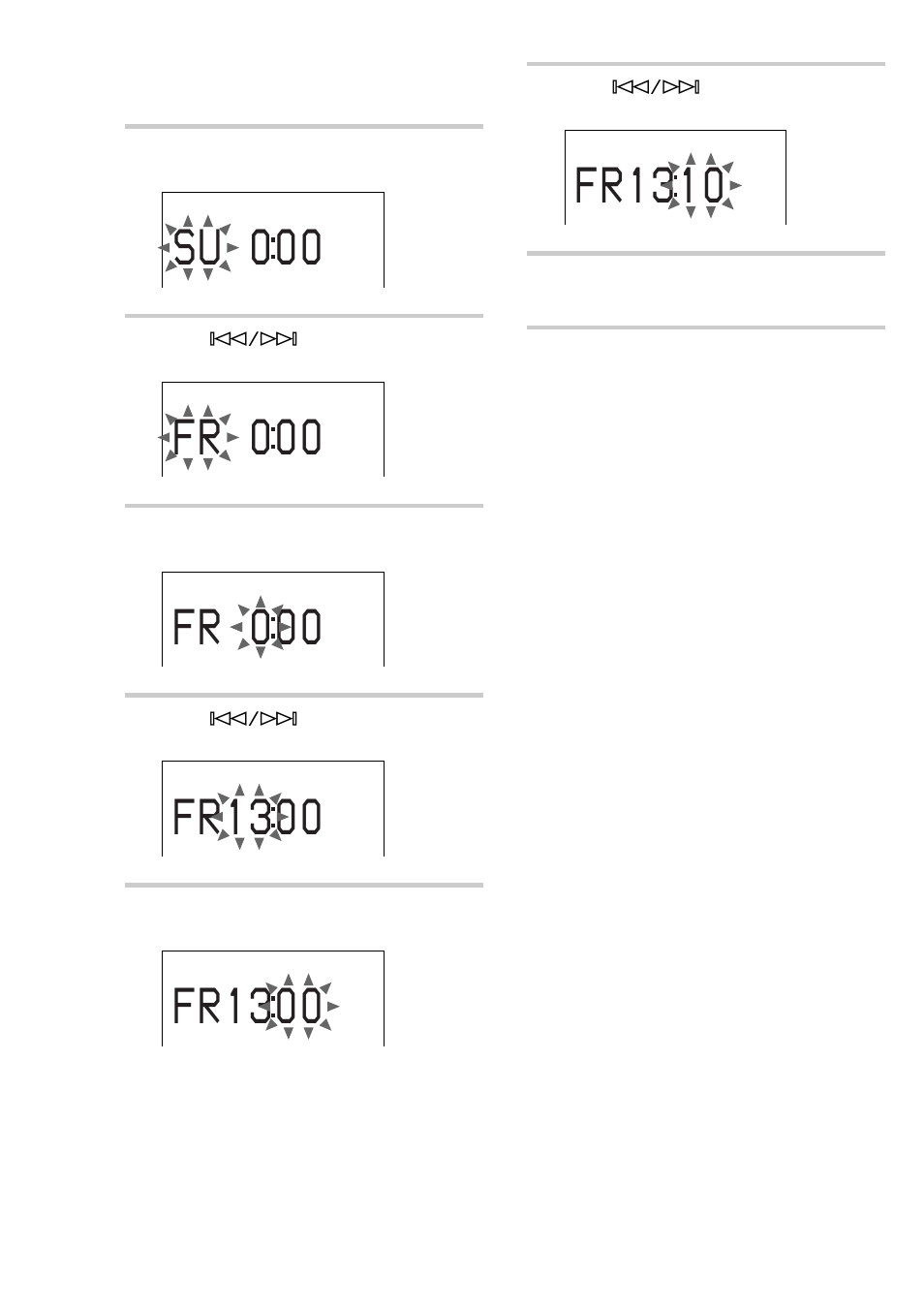 F r 1 3 1 0, S u 0 0 0, F r 0 0 0 | F r 1 3 0 0 | Sony CMT-ED2 User Manual | Page 8 / 40