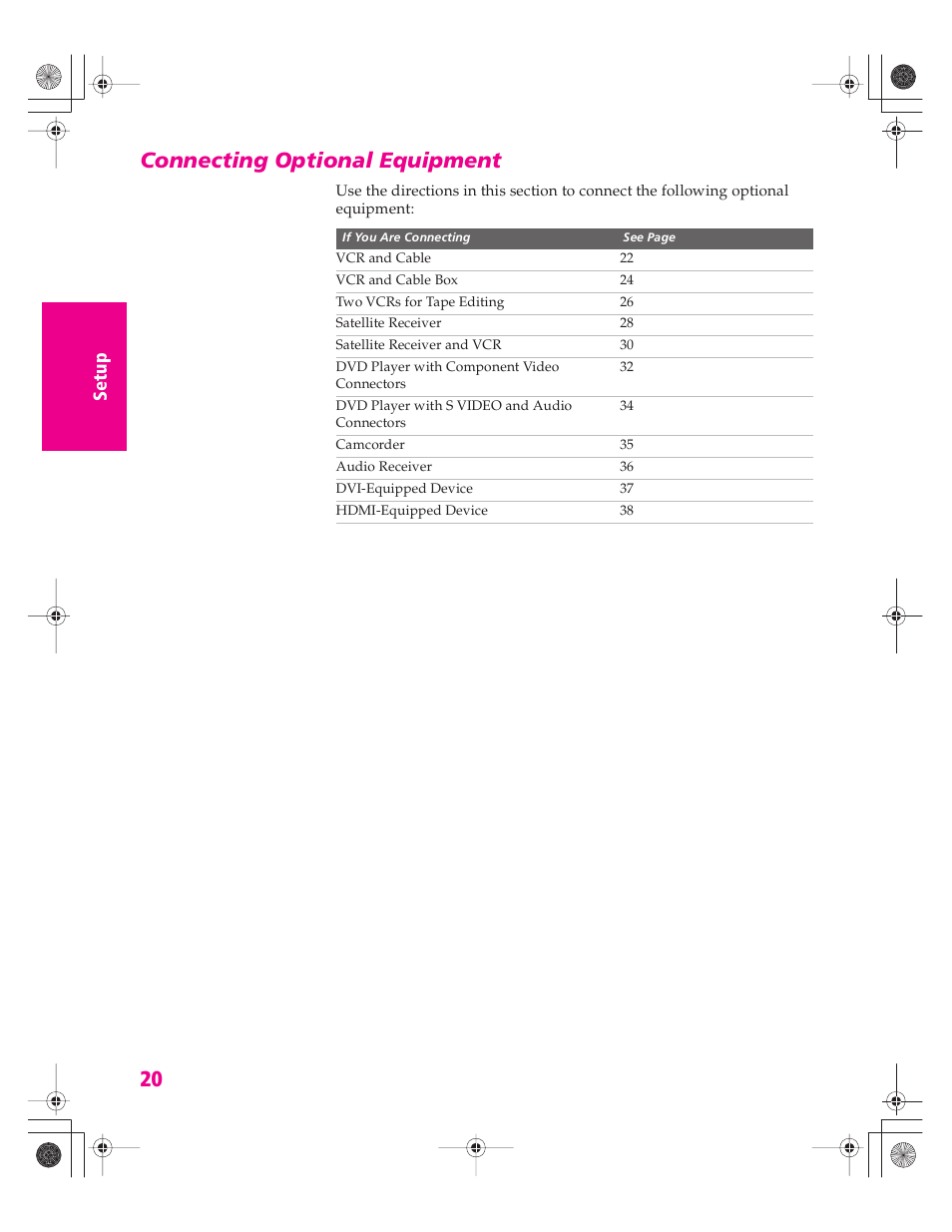 Connecting optional equipment | Sony KD-30XS955 User Manual | Page 21 / 107