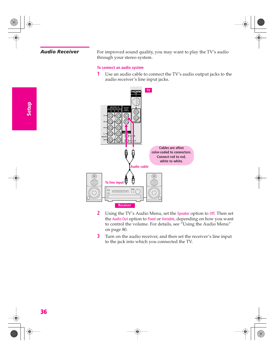 Audio receiver | Sony KD-30XS955 User Manual | Page 37 / 107