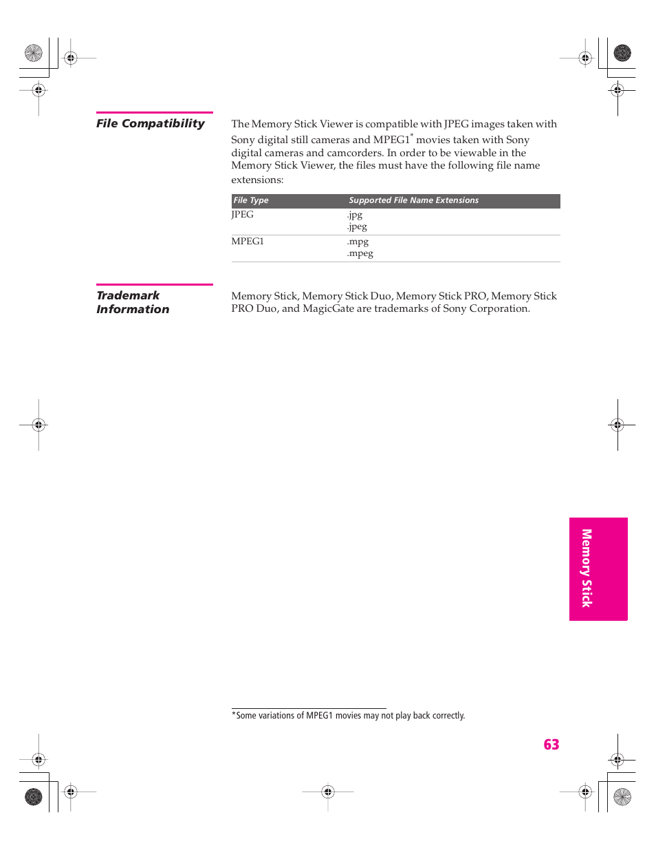 File compatibility, Trademark information | Sony KD-30XS955 User Manual | Page 64 / 107