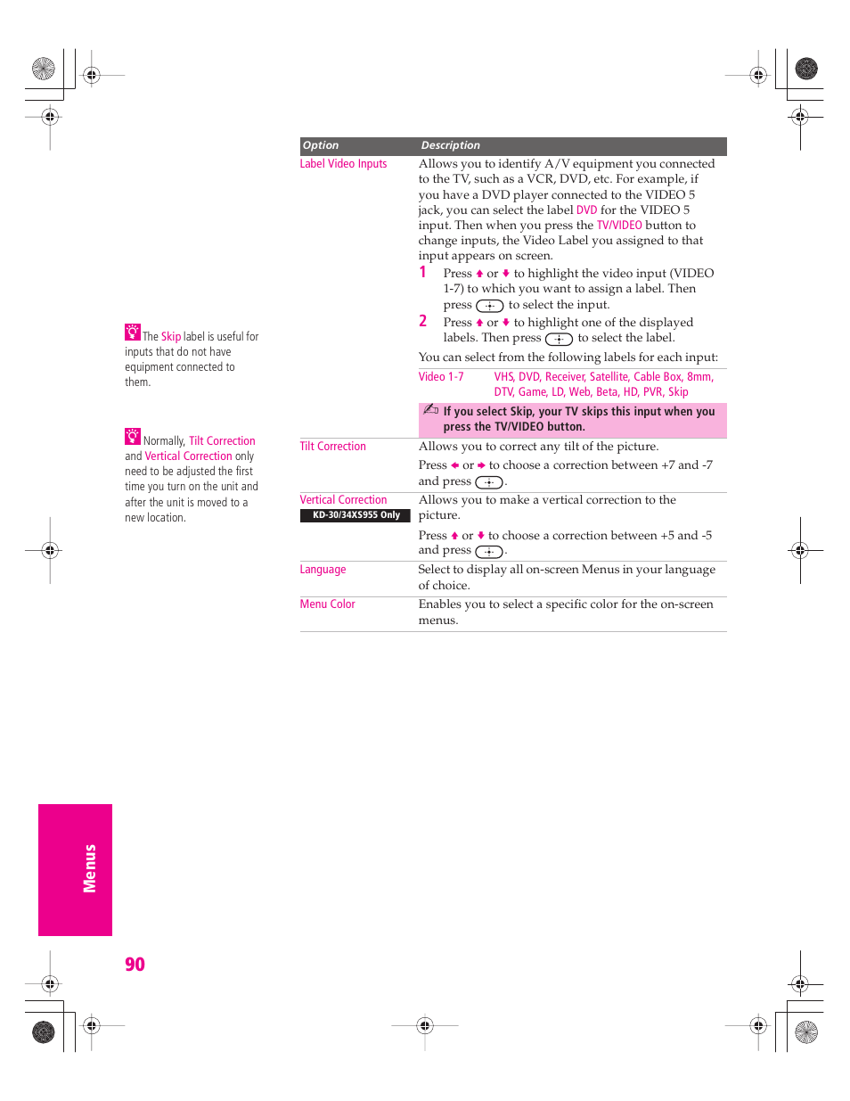 Sony KD-30XS955 User Manual | Page 91 / 107