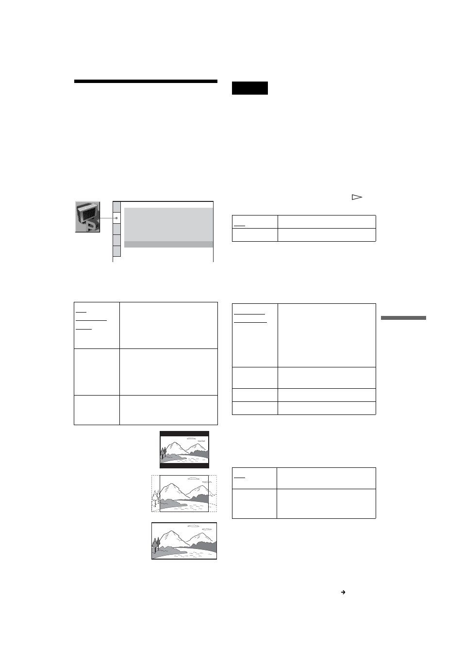 Settings for the display (screen setup), Settings for the display, Screen setup) | Sony DVP NC555ES User Manual | Page 71 / 88