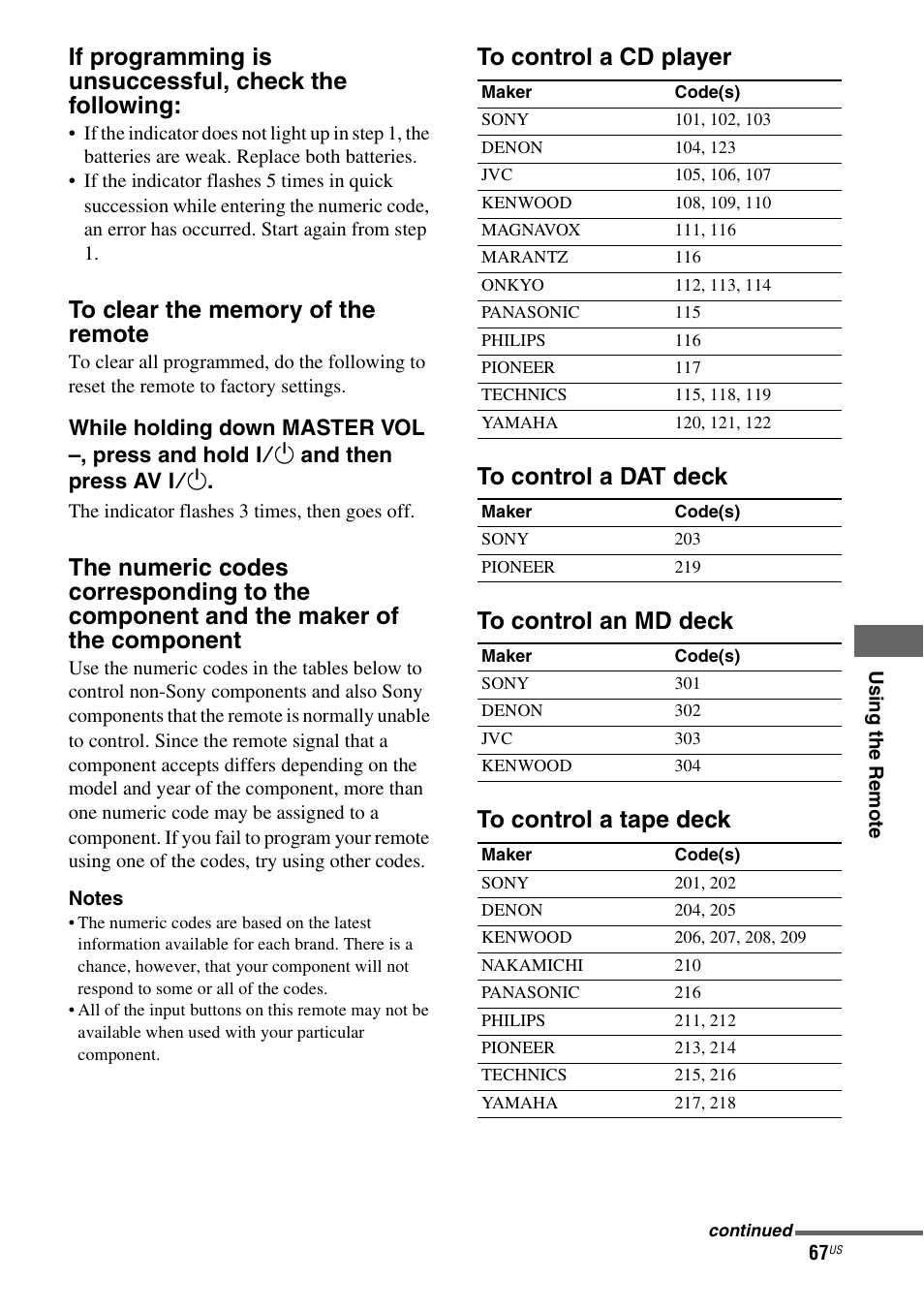 Sony HTD-DW995 User Manual | Page 67 / 80