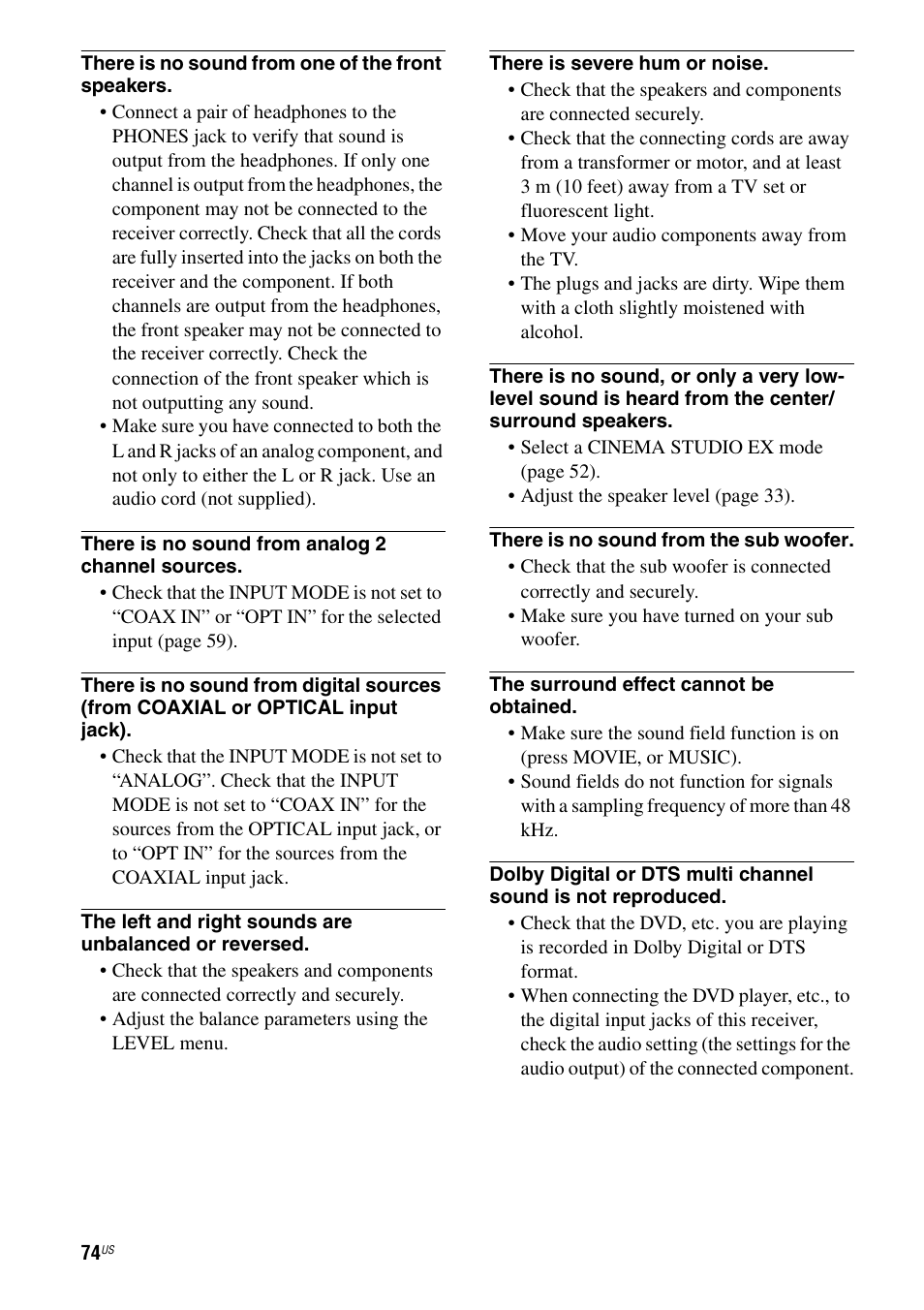 Sony HTD-DW995 User Manual | Page 74 / 80