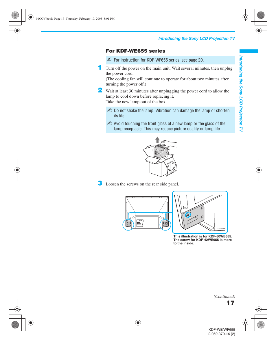 Sony GRAND WEGA 2-059-370-14(2) User Manual | Page 17 / 132