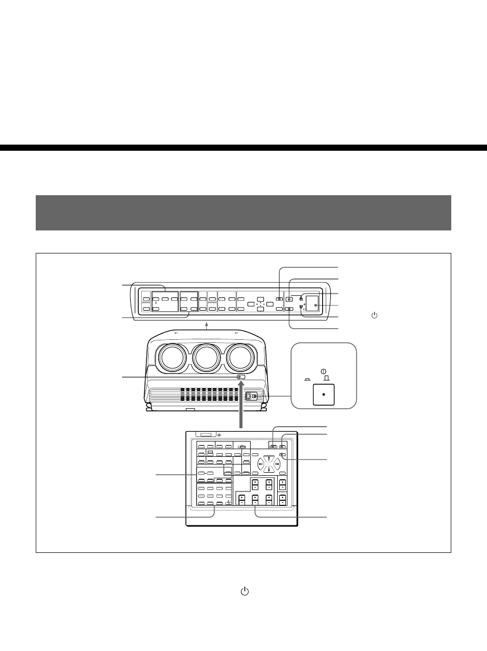 Projection (fr), Projection, Main power | On/ off | Sony VPH-D50HTM User Manual | Page 64 / 140