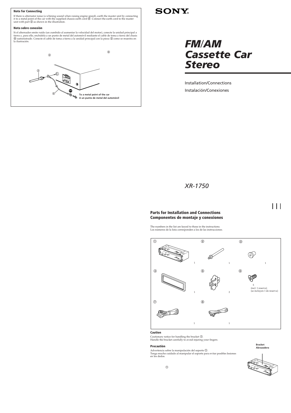 Sony XR-1750 User Manual | 4 pages