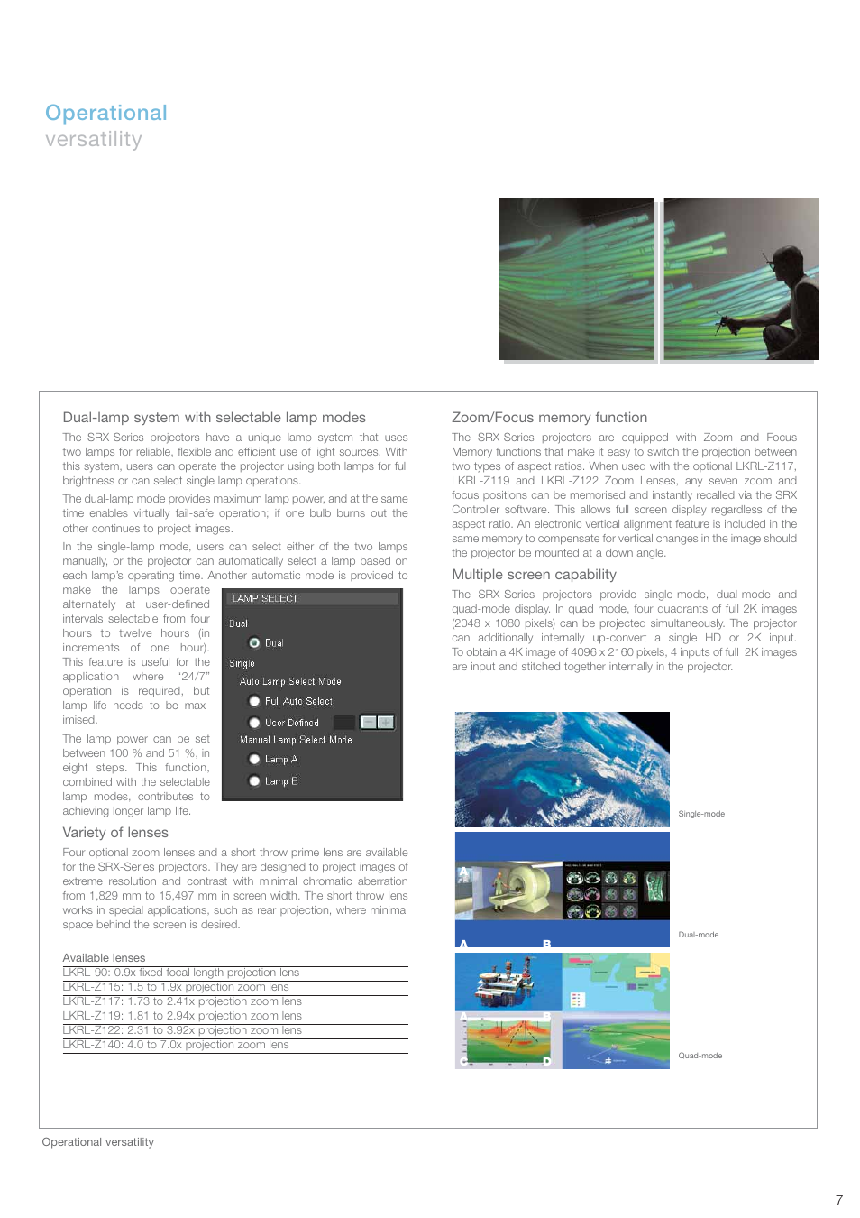Operational versatility | Sony SRX-R105CE User Manual | Page 7 / 12