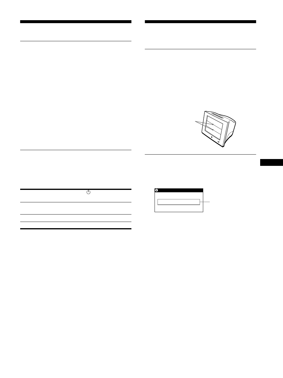 Technical features, Preset and user modes, Power saving function | Troubleshooting, If thin lines appear on your screen (damper wires), On-screen messages, Preset and user modes power saving function | Sony HMD-A220 User Manual | Page 13 / 88