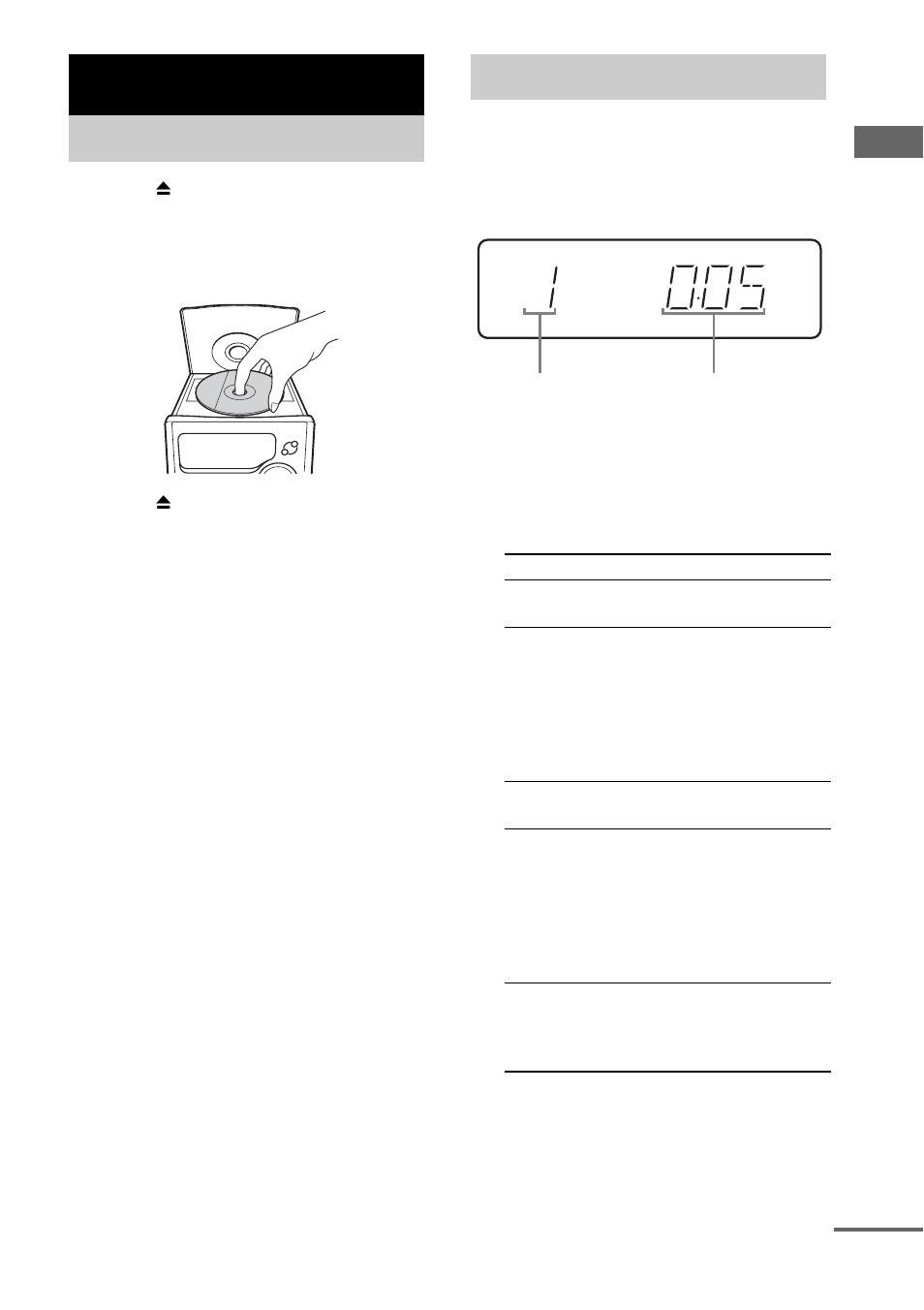 Cd/mp3 - play, Loading a disc, Playing a disc | Normal play/shuffle play, Cd/mp3 – play, Loading a disc playing a disc | Sony CMT-NEZ5 User Manual | Page 9 / 32