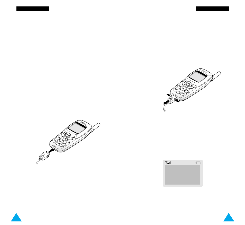 Charging a battery, Low battery indicator | Samsung SGH-N628 User Manual | Page 10 / 75