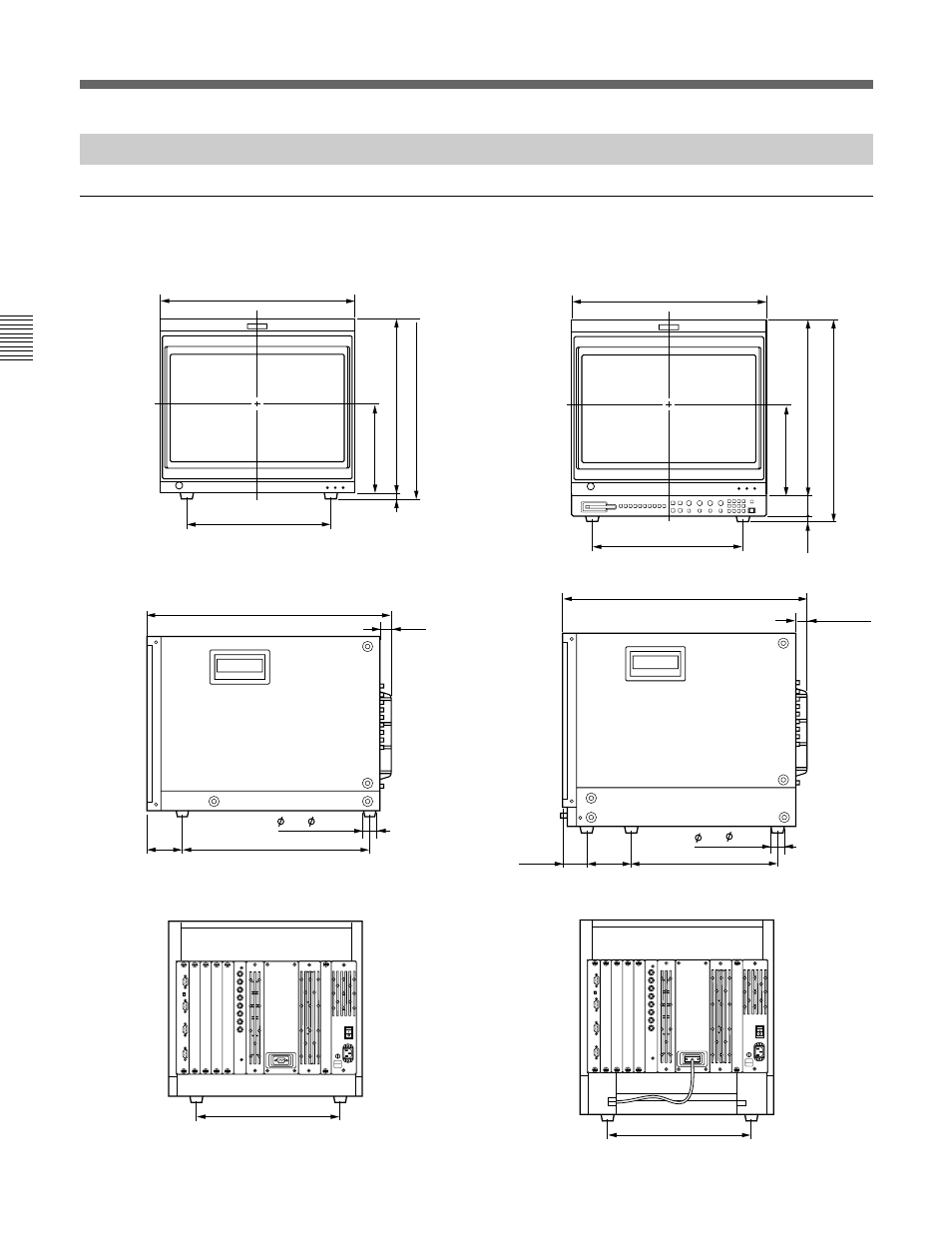 Dimensional drawing, Specifications, With bkm-10r attached | Sony BVM-D20F1U User Manual | Page 72 / 82