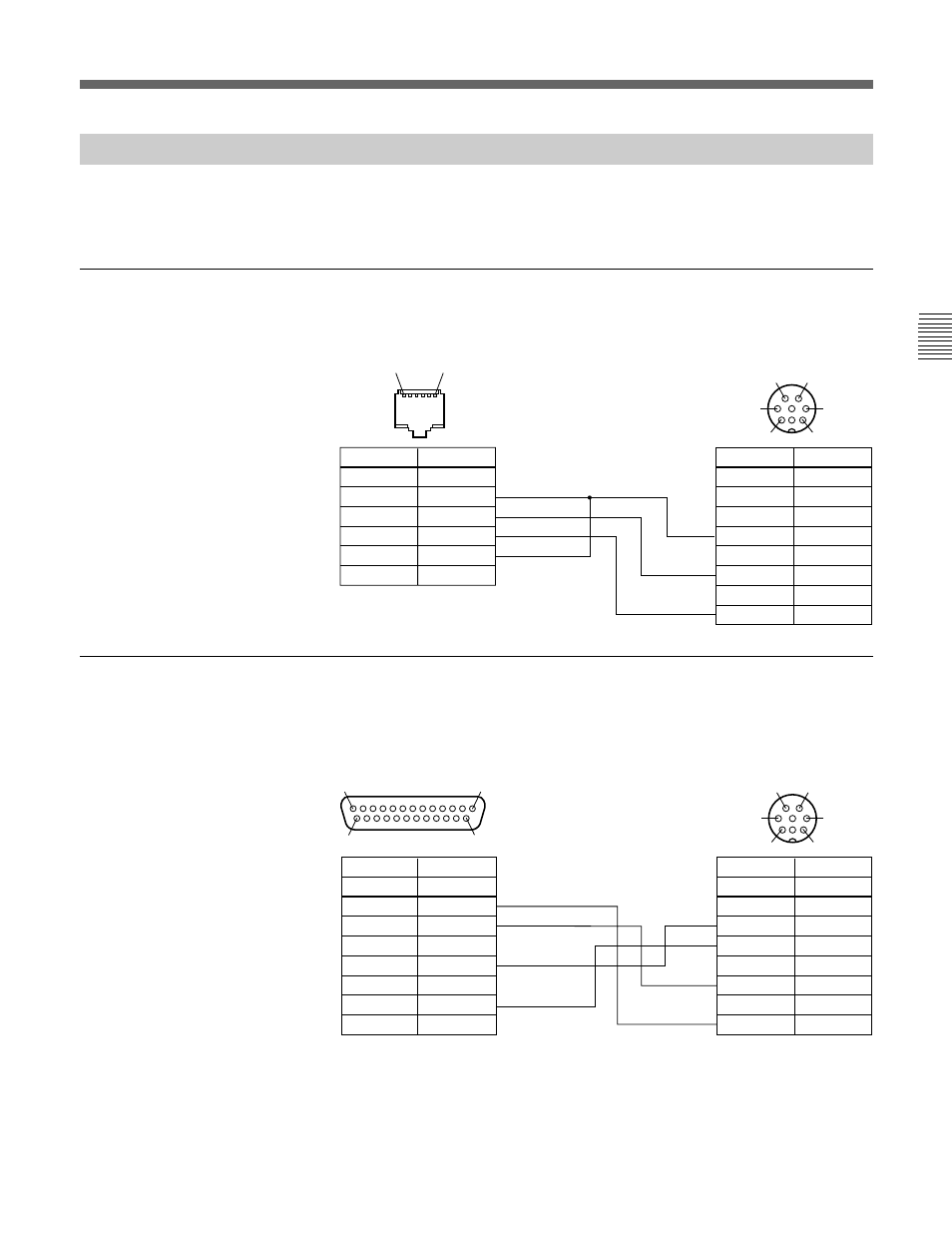 Connection cable for graseby sls 9400 probe, Connection cable for minolta ca-100 probe, Modular connector mini din 8-pin connector (male) | Sony BVM-D20F1U User Manual | Page 75 / 82