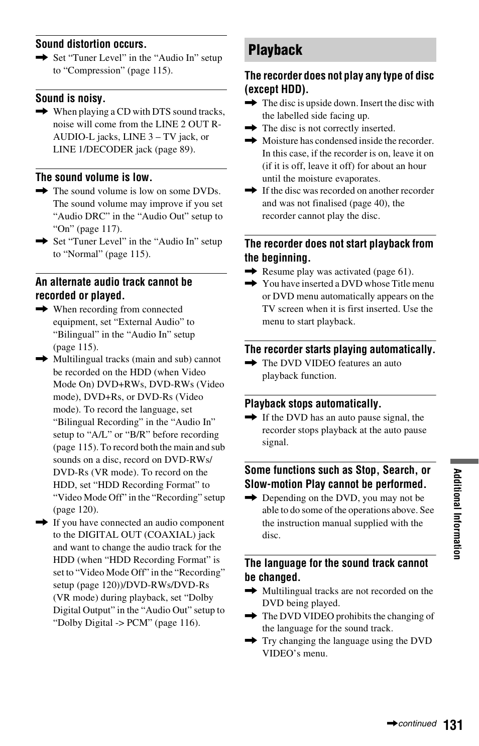 Playback | Sony RDR-HX750 User Manual | Page 131 / 148