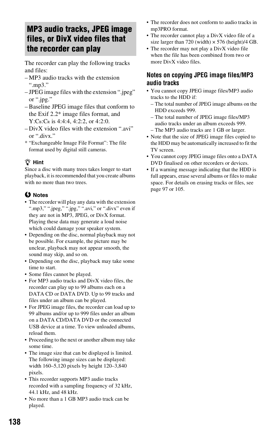 Sony RDR-HX750 User Manual | Page 138 / 148