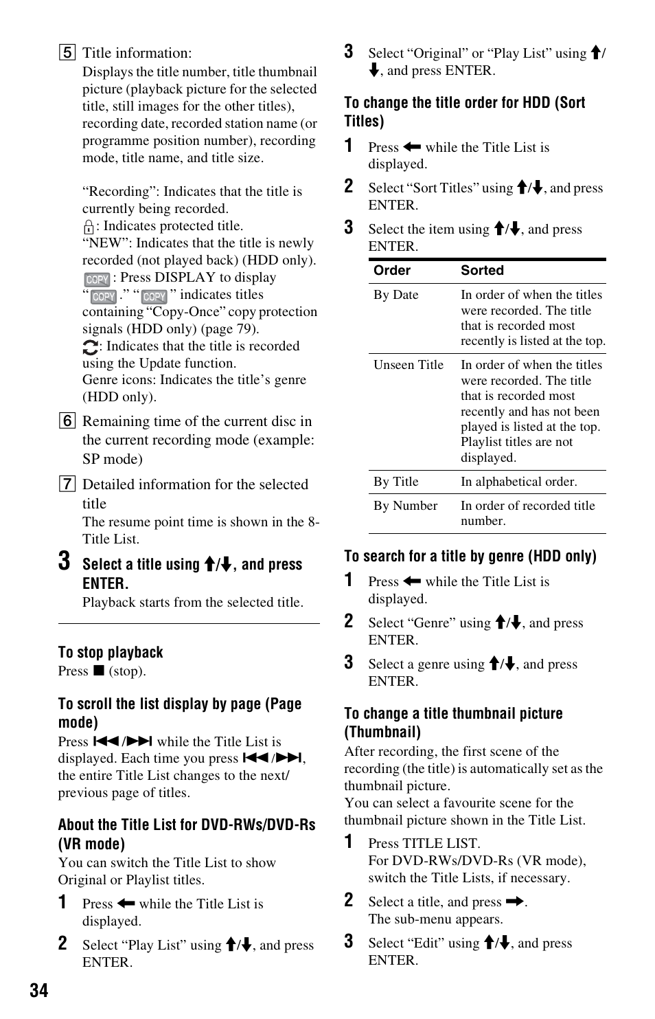 Sony RDR-HX750 User Manual | Page 34 / 148