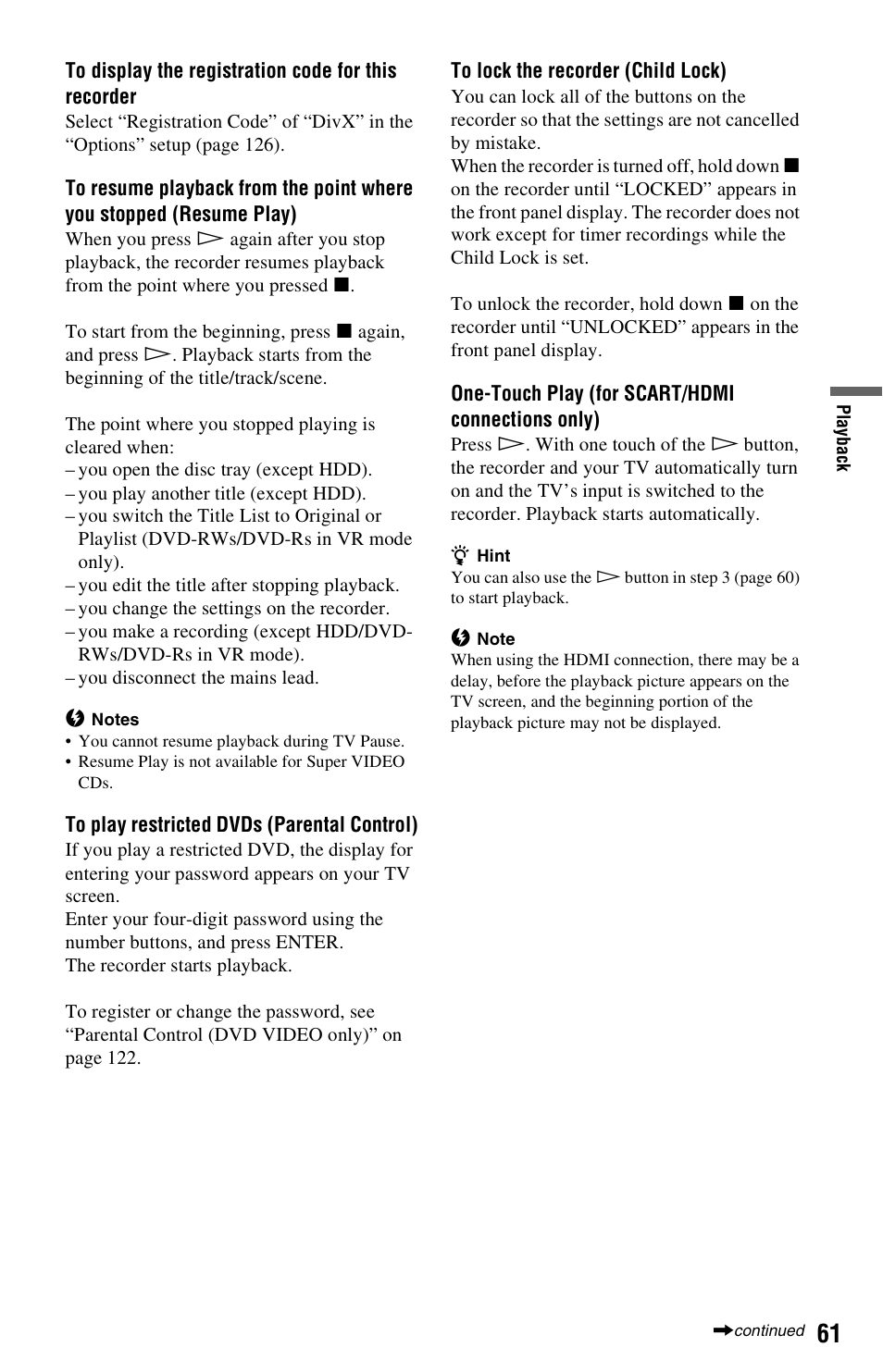 Sony RDR-HX750 User Manual | Page 61 / 148
