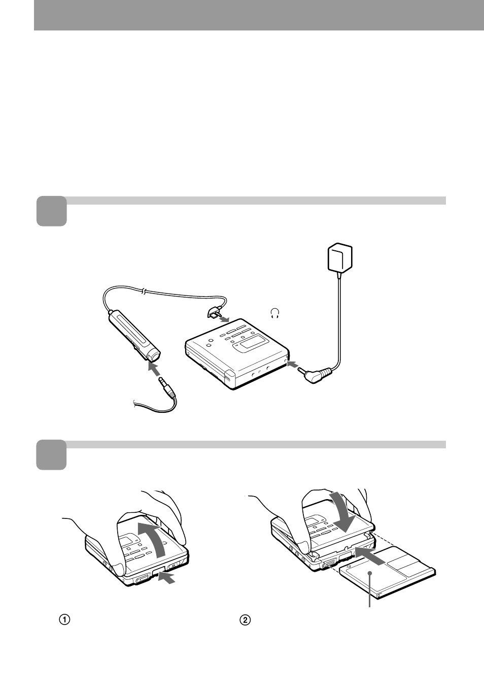 Riproduzione immediata di un md, Collegamenti, Inserire un md | Sony MZ-R55 User Manual | Page 174 / 208