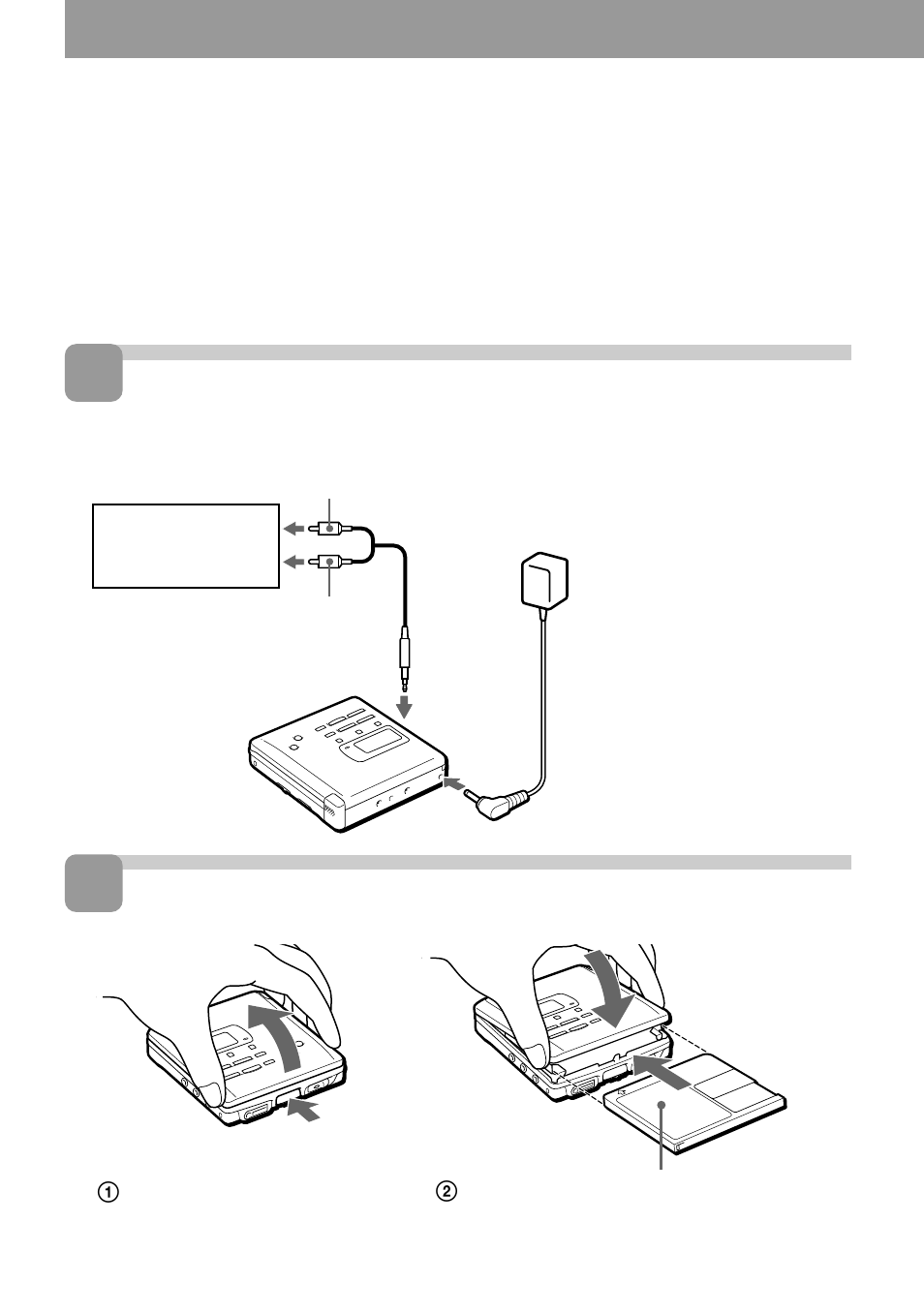 Enregistrement direct d’un md, Etablissez les connexions, Introduisez un md enregistrable | Sony MZ-R55 User Manual | Page 46 / 208