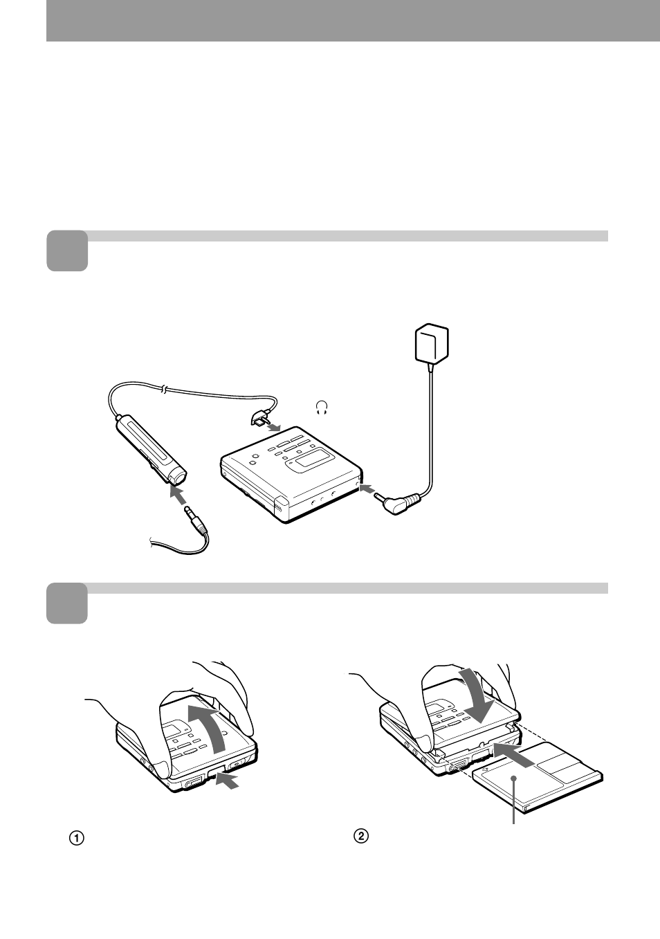 Lecture directe d’un md, Etablissez les connexions, Introduisez un md | Sony MZ-R55 User Manual | Page 48 / 208