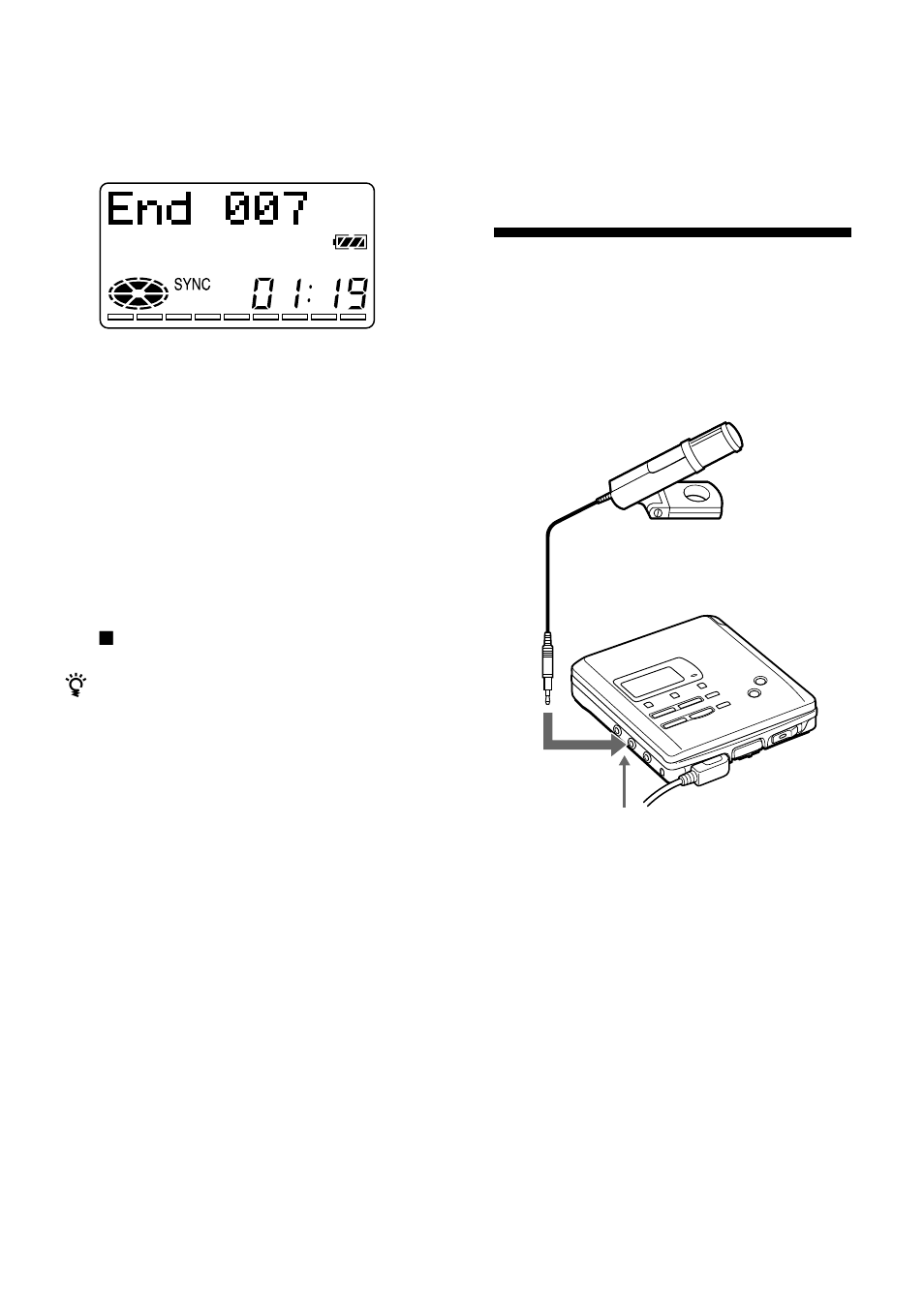 Enregistrement via un microphone | Sony MZ-R55 User Manual | Page 52 / 208