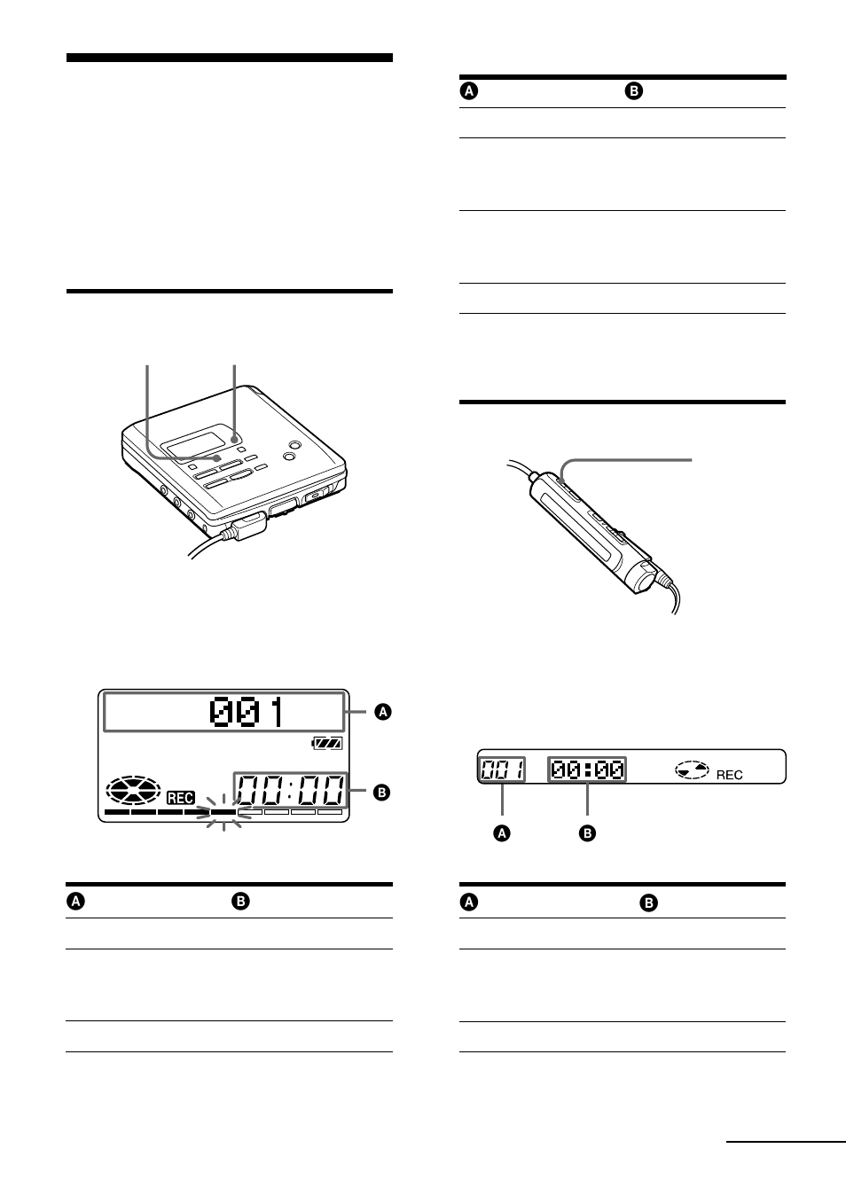 Sur l'enregistreur, Sur la télécommande | Sony MZ-R55 User Manual | Page 55 / 208