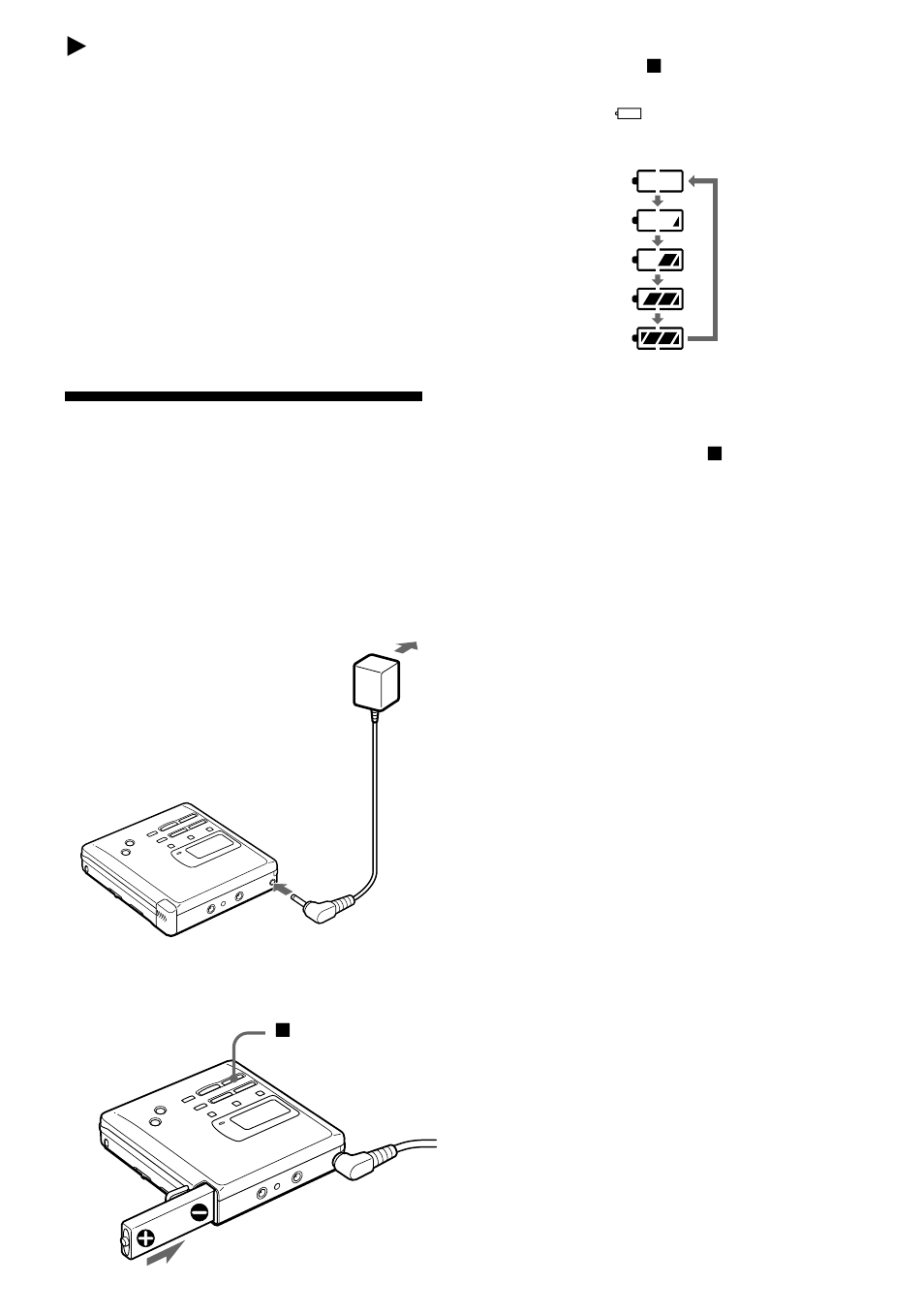 Sources d’alimentation, Zsources d’alimentation | Sony MZ-R55 User Manual | Page 70 / 208