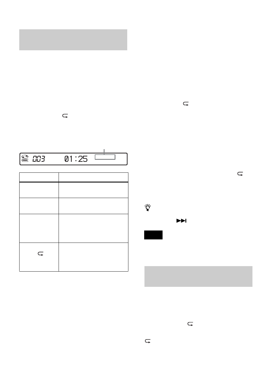 Playing tracks in sub play mode, Playing tracks repeatedly (repeat play) | Sony MZ-NH900 User Manual | Page 47 / 136