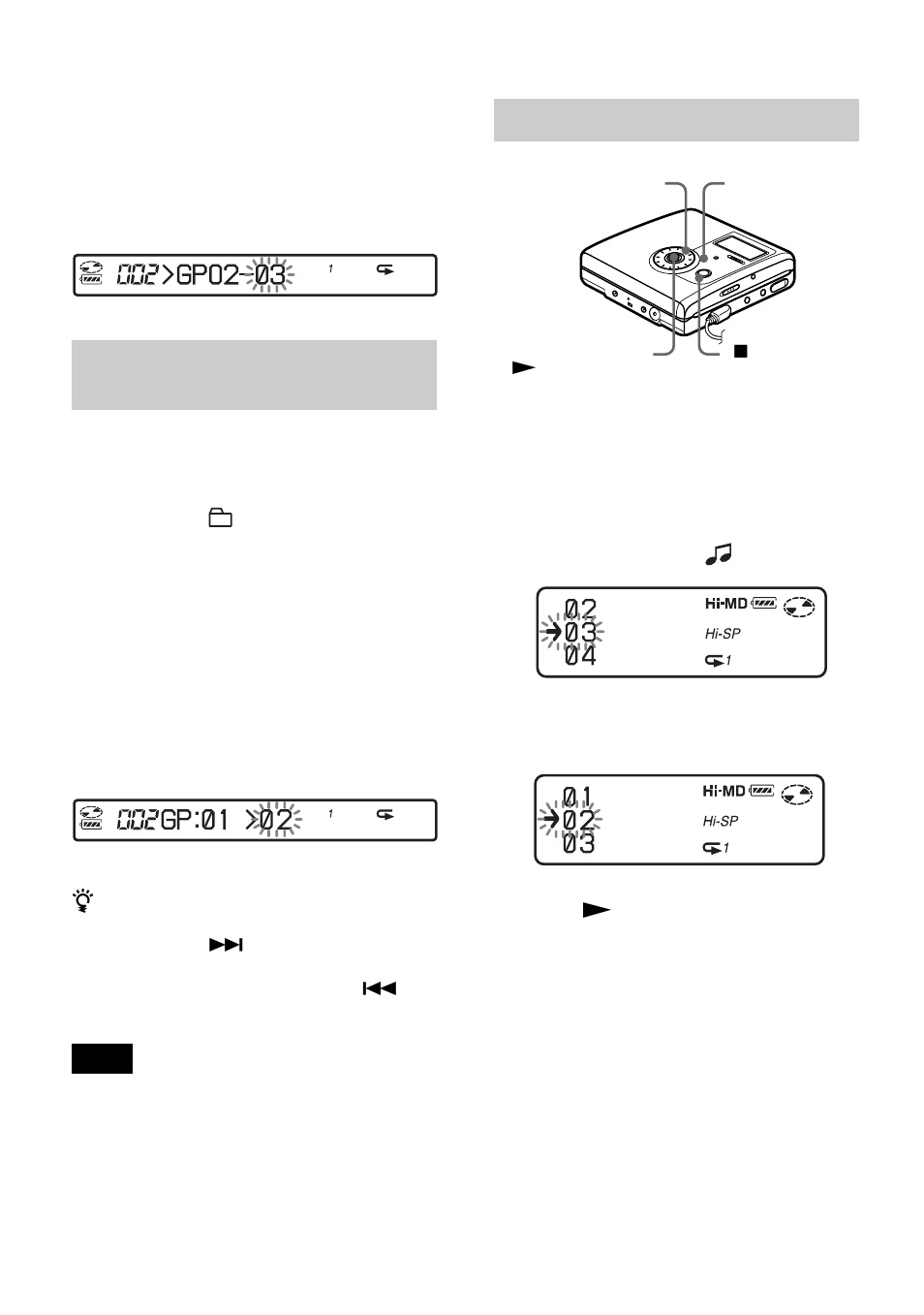 Changing the order of a group on a disc, On the recorder | Sony MZ-NH900 User Manual | Page 66 / 136