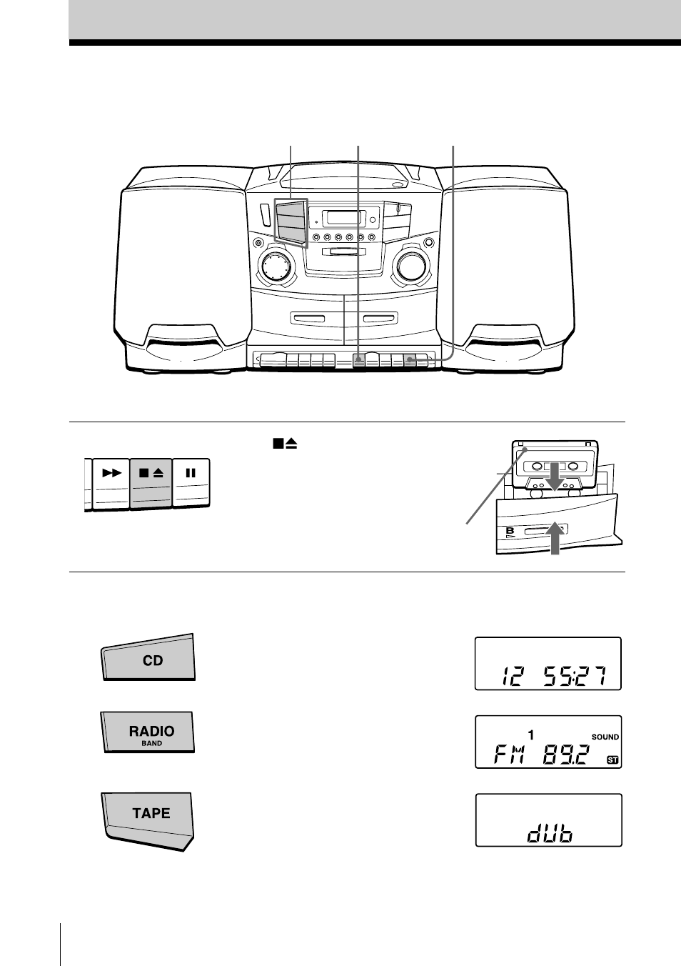 Recording on a tape | Sony CFD-ZW755 User Manual | Page 10 / 36