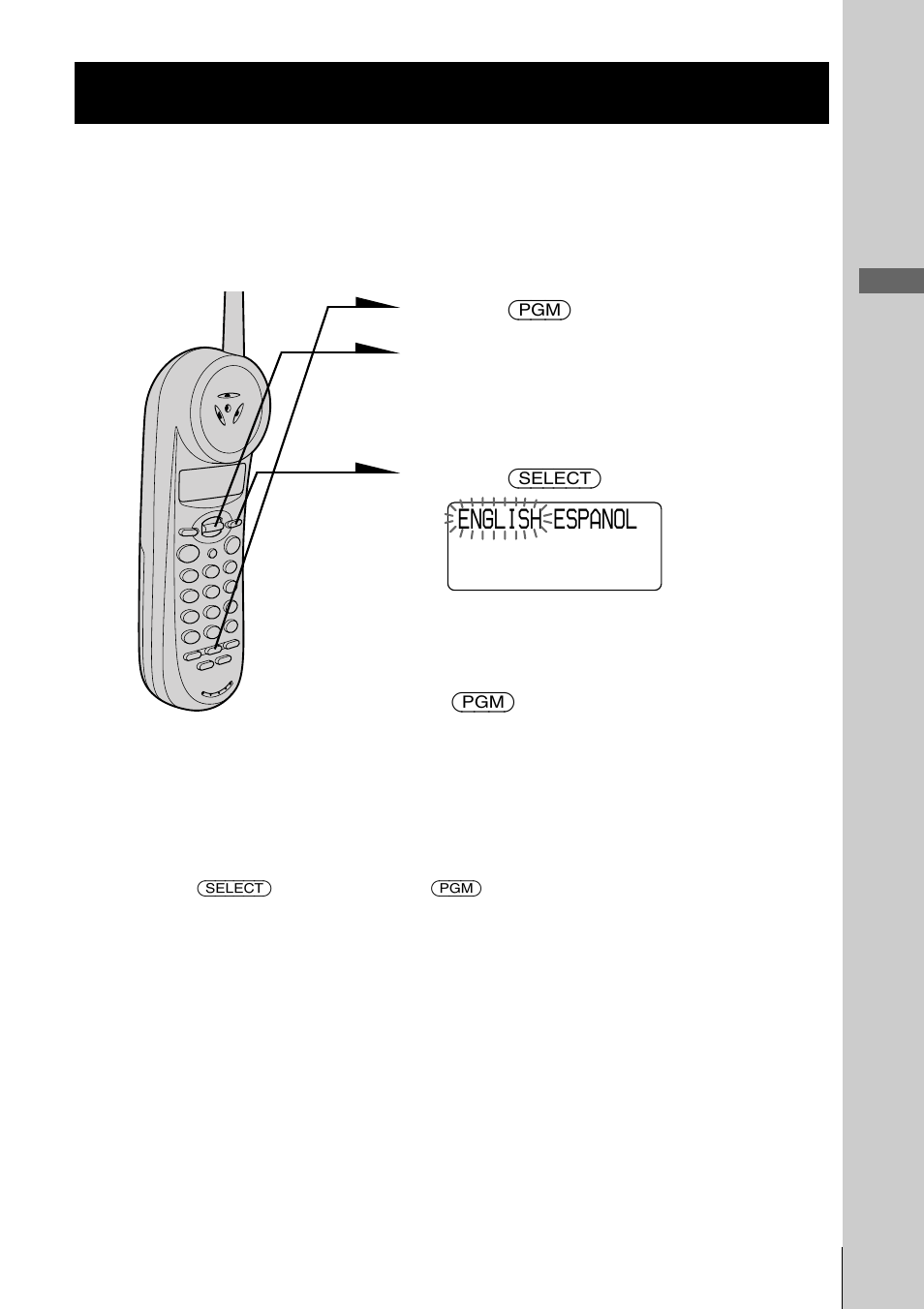 Change the display language, Step 3: change the display, Language | Step 3 | Sony spp-n1025 User Manual | Page 11 / 60